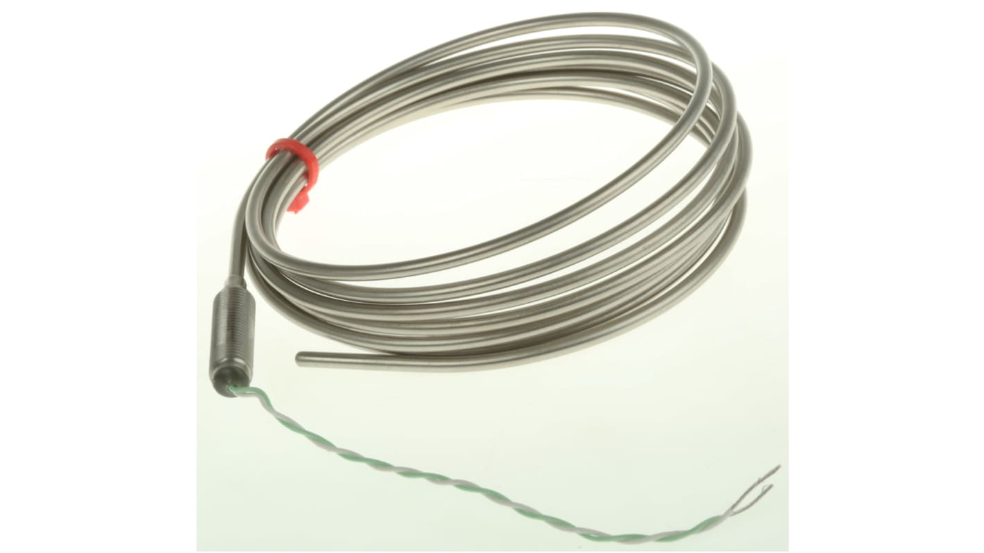 RS PRO Type K Thermocouple 2m Length, 3mm Diameter → +1100°C