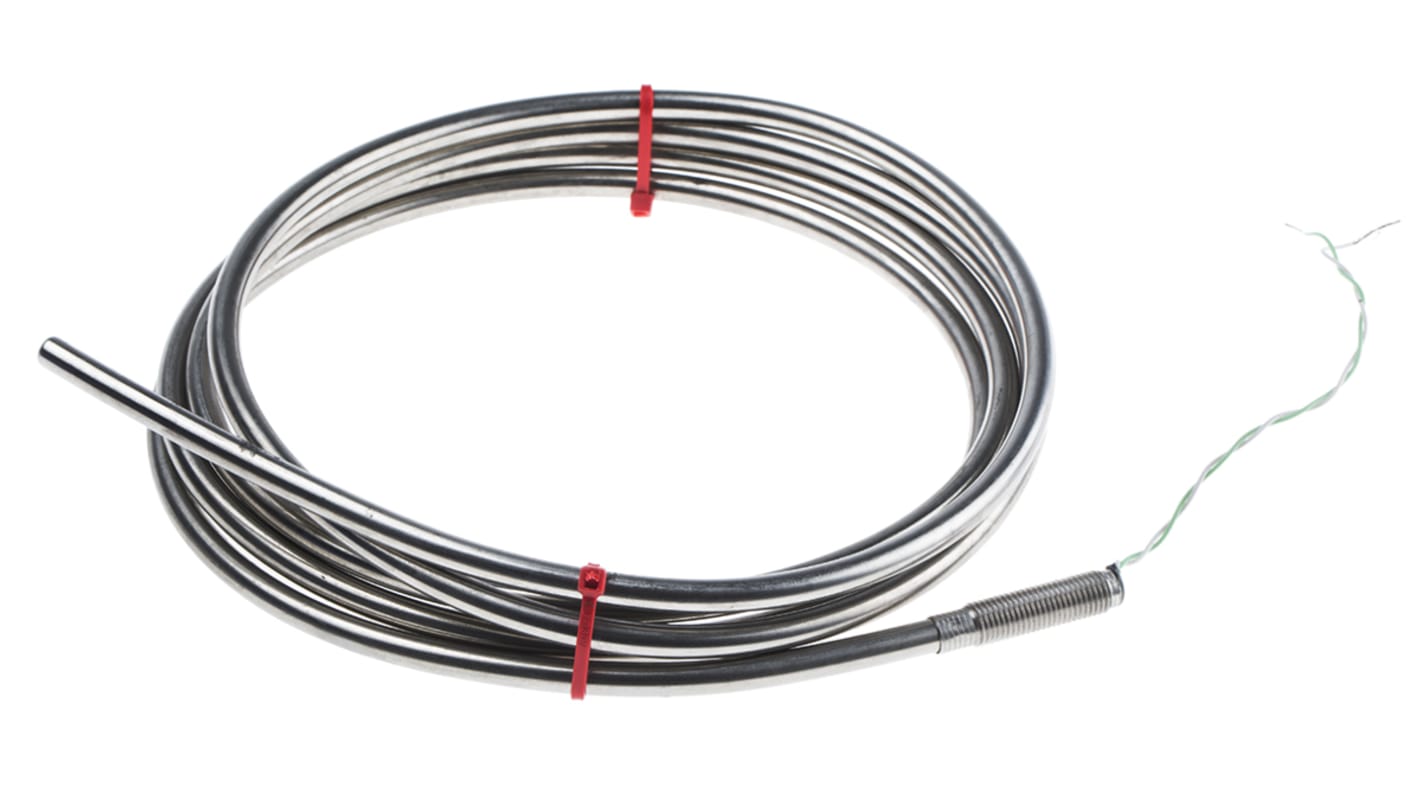 RS PRO Type K Thermocouple 2m Length, 6mm Diameter → +1100°C