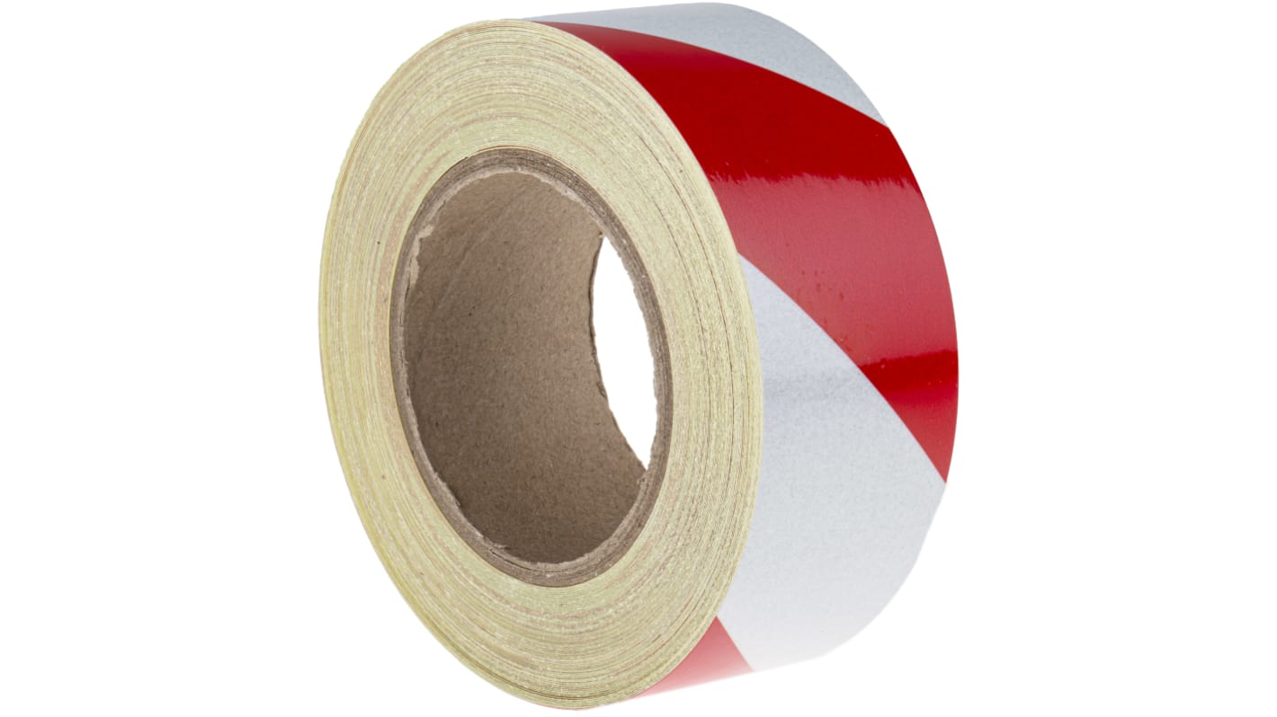 RS PRO Red/White Reflective Tape 50mm x 25m