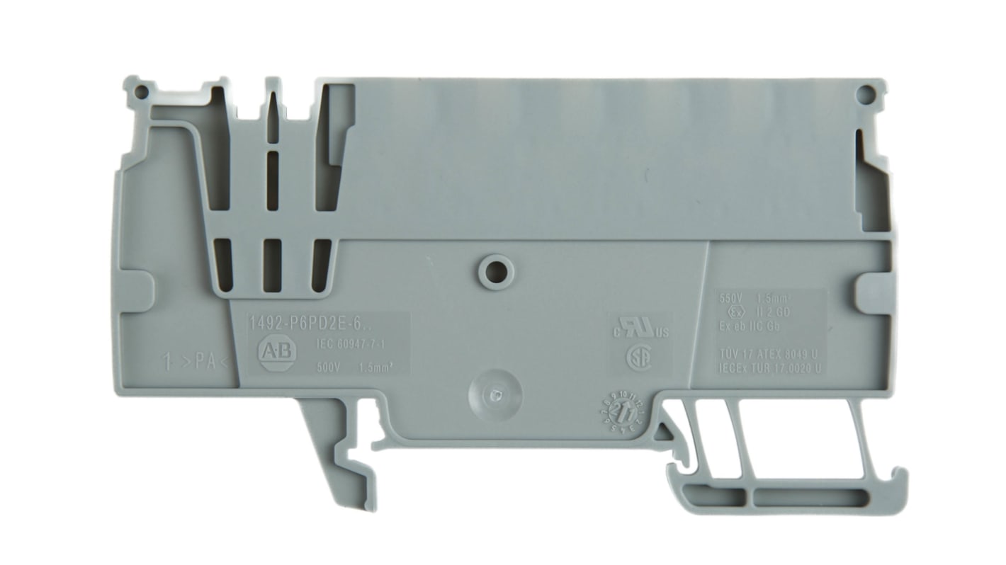 Rockwell Automation 1492-P Series Grey Feed Through Terminal Block