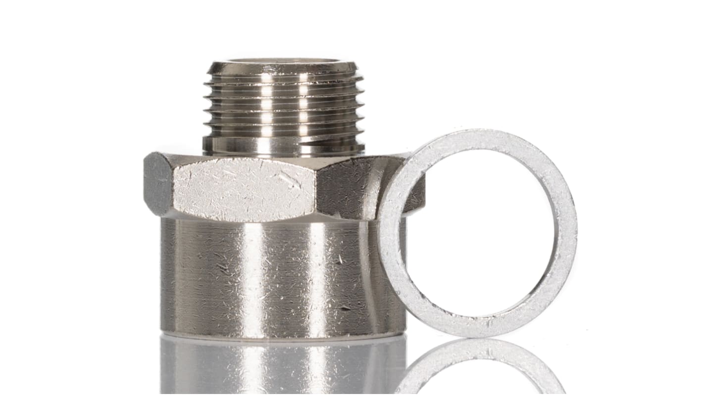Norgren 16 Series Expanding Connector, G 3/8 Male to G 1/2 Female, Threaded Connection Style, 16023