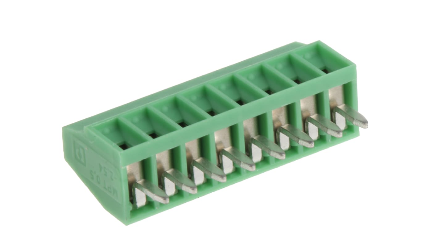 Phoenix Contact MPT 0.5/8-2.54 Series PCB Terminal Block, 8-Contact, 2.54mm Pitch, Through Hole Mount, 1-Row, Screw