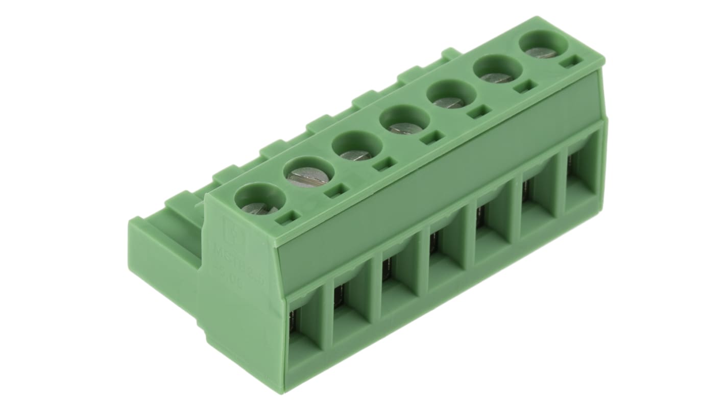 Phoenix Contact 5.08mm Pitch 7 Way Pluggable Terminal Block, Plug, Cable Mount, Screw Termination