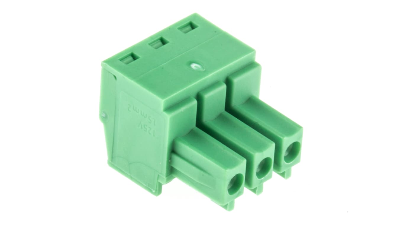 Phoenix Contact 3.81mm Pitch 3 Way Pluggable Terminal Block, Plug, Cable Mount, Screw Termination