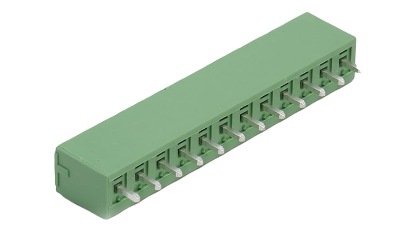 Phoenix Contact, 3.81mm Pitch, MCV 1.5/12-G-3.81, 12 Way, , Pluggable Terminal Block, Header, Through Hole, Solder