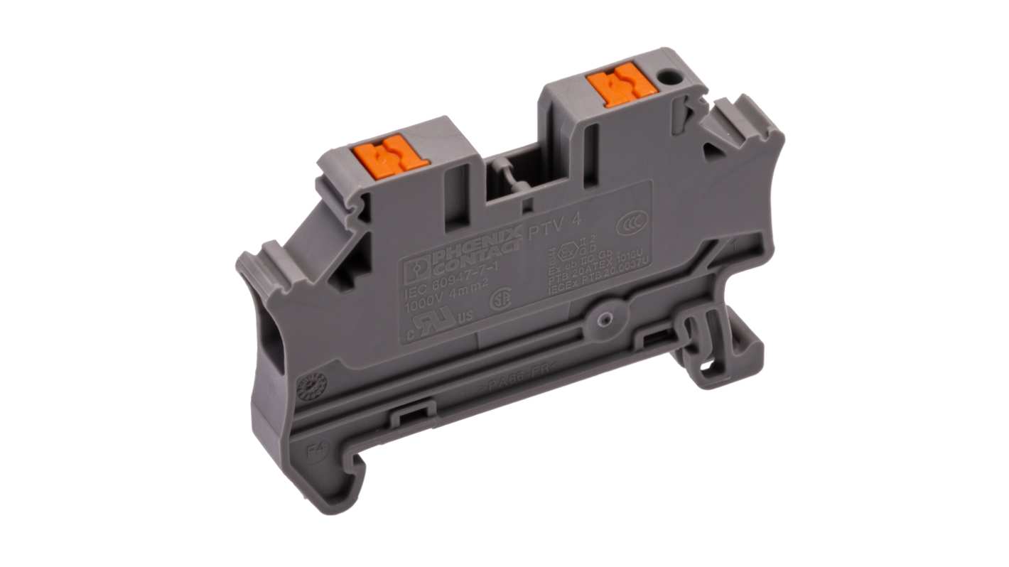 Phoenix Contact 1088728 PTV Series Grey, Push In Termination