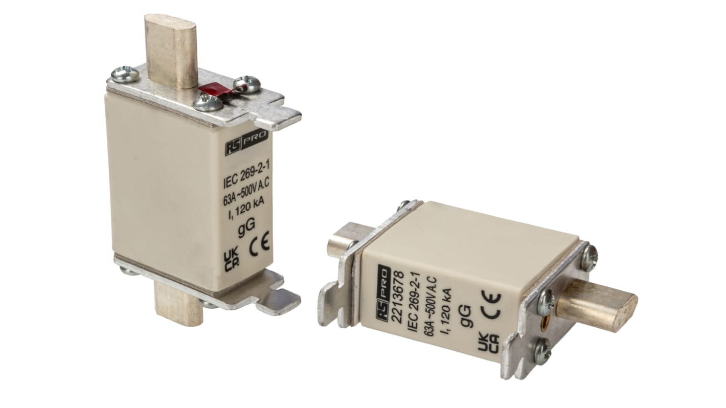 Fusibile NH, RS PRO, 32A, fusibile NH000 con velocità F, standard IEC 60269-2, cat. gG 415V ca