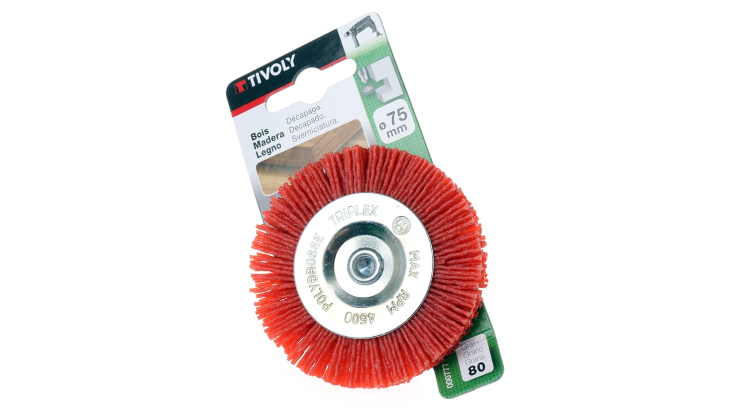 Tivoly Nylon Circular Abrasive Brush, 75mm Diameter