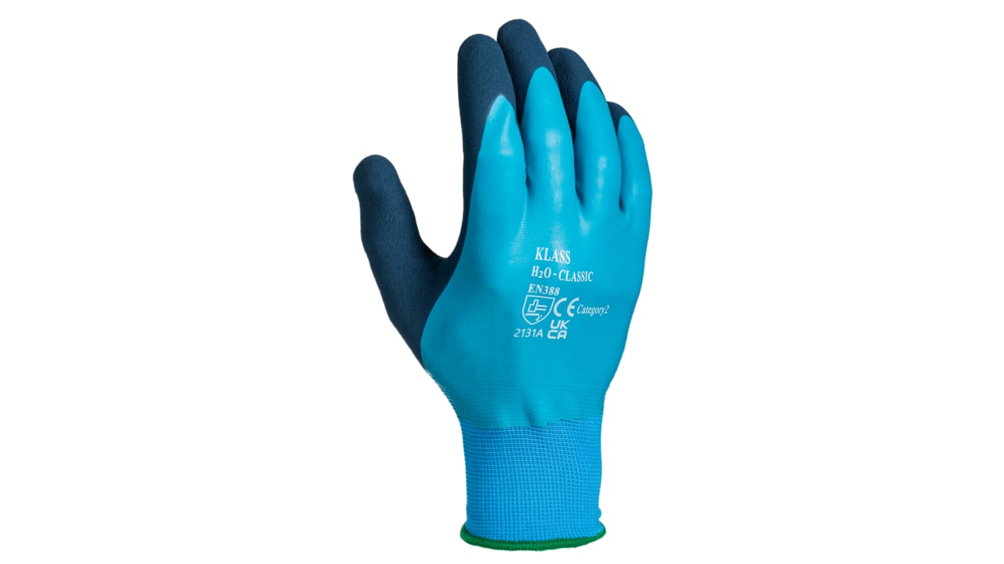 Gants en latex RS PRO taille 8, M, Imperméable, 1 Paire, Bleu