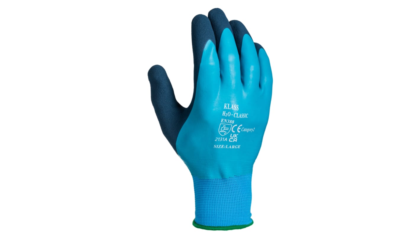 RS PRO Red Latex Waterproof Latex Gloves, Size 9, Large, Latex Coating