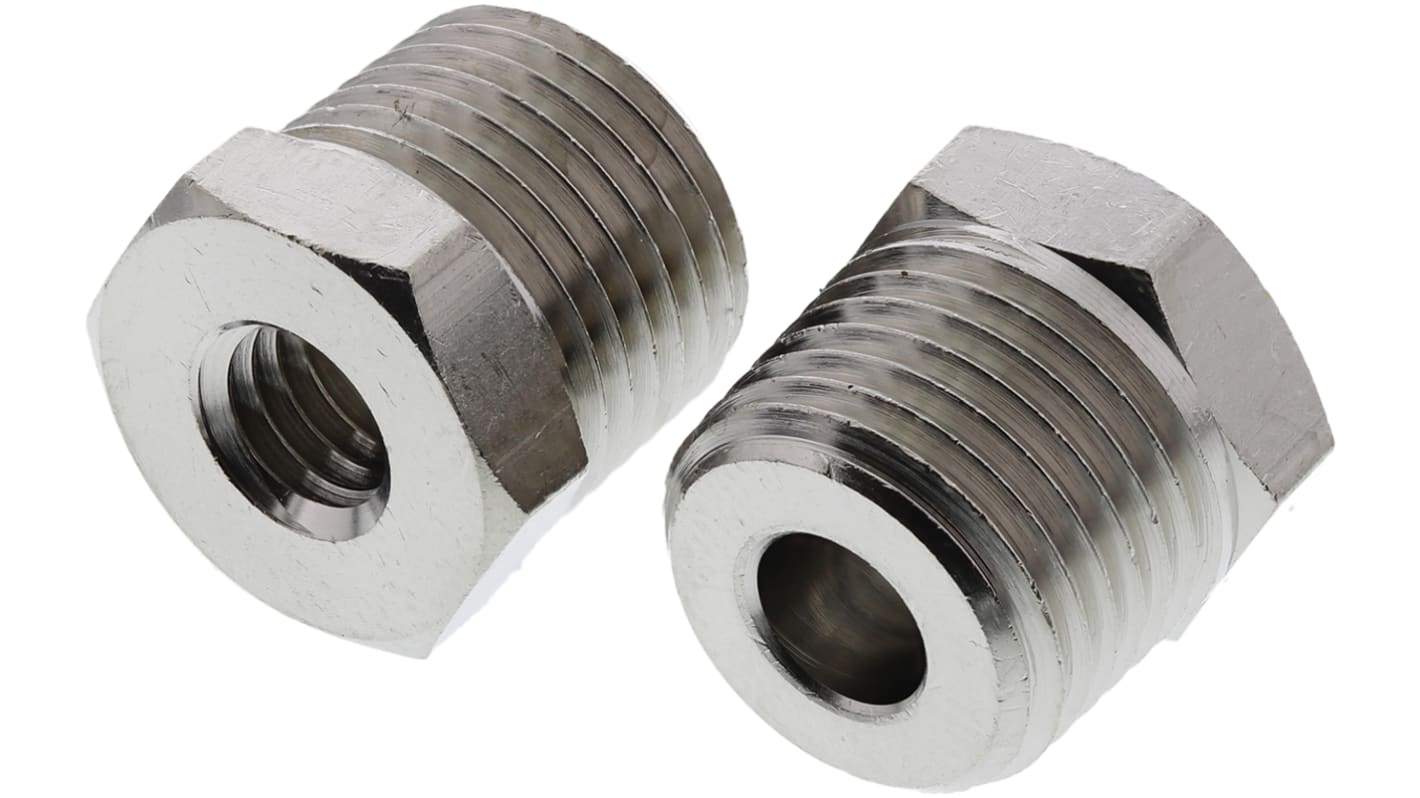 SMC M Series Straight Threaded Adaptor, M5 Female to R 1/8 Male, Threaded Connection Style