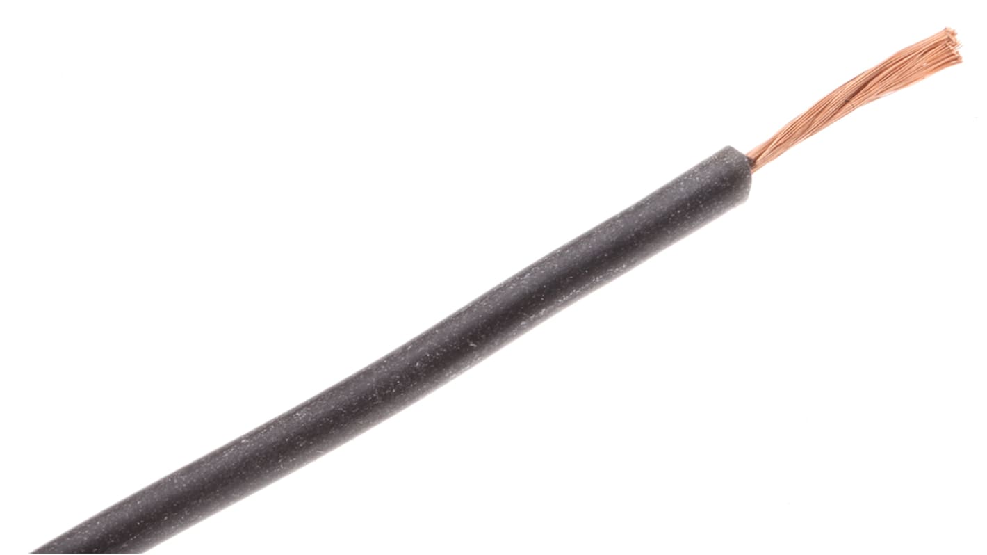 Hew Heinz Eilentropp SIFF Series Black 0.26 mm² Hook Up Wire, 23 AWG, 130/0.05 mm, 5m, Silicone Insulation