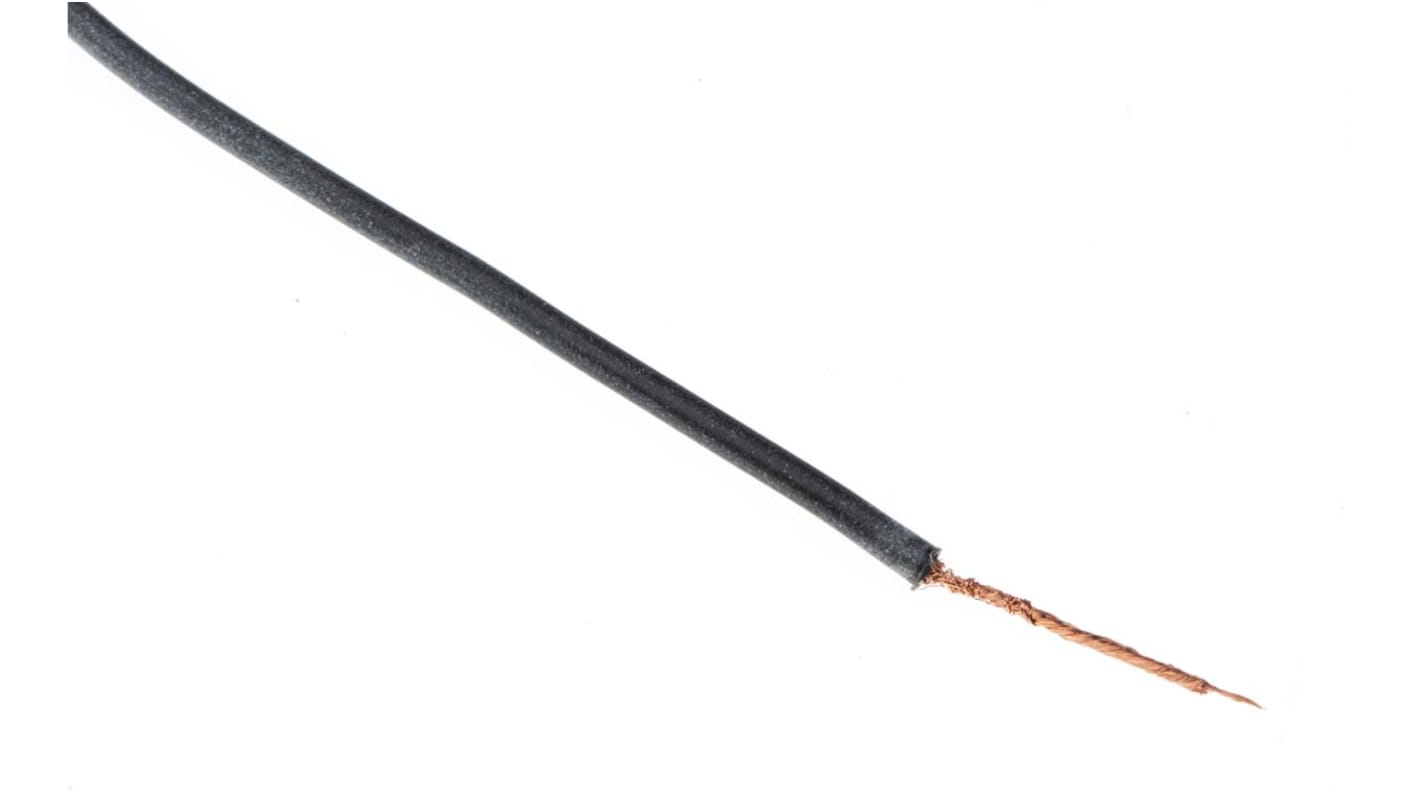 Hew Heinz Eilentropp SIFF Series Black 0.25 mm² Hook Up Wire, 23 AWG, 130/0.05 mm, 20m, Silicone Insulation, 8955-01-020