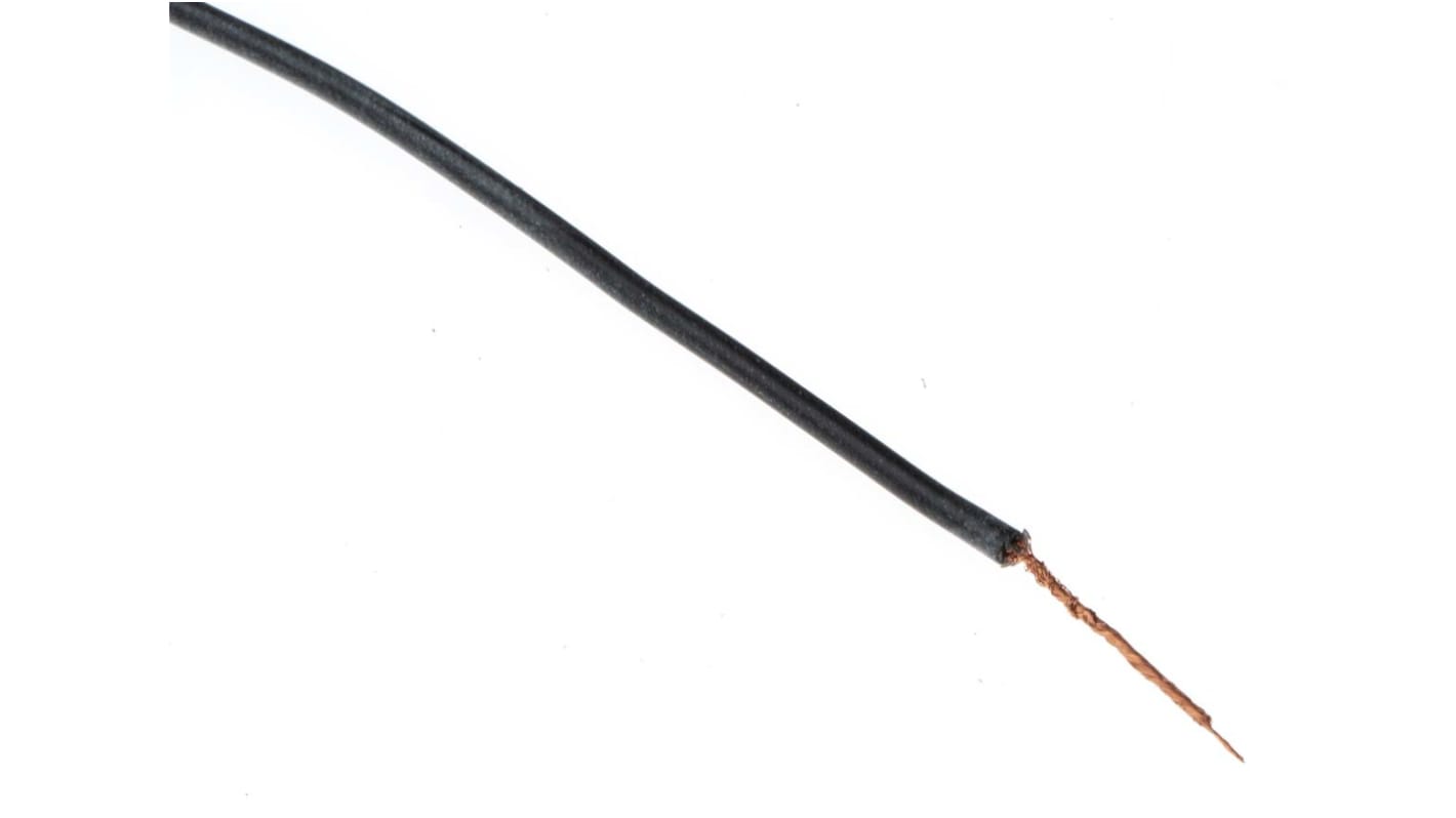 Hew Heinz Eilentropp SIFF Series Black 0.26 mm² Hook Up Wire, 23 AWG, 130/0.05 mm, 100m, Silicone Insulation,