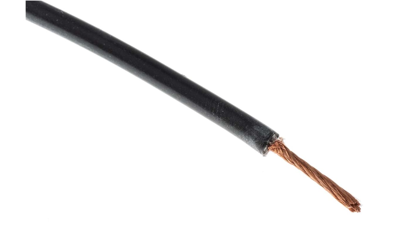 Hew Heinz Eilentropp SIFF Series Black 1.1 mm² Hook Up Wire, 17 AWG, 516/0.05 mm, 100m, Silicone Insulation,