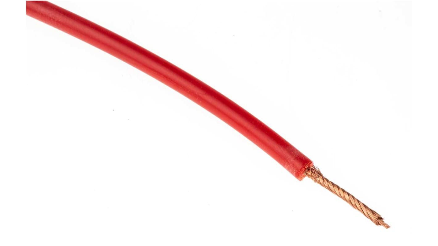 HEW-KABEL Einzeladerleitung 0,7 mm², 19 AWG 20m Rot Silikon isoliert Ø 3.4mm 408/0,05 mm Litzen