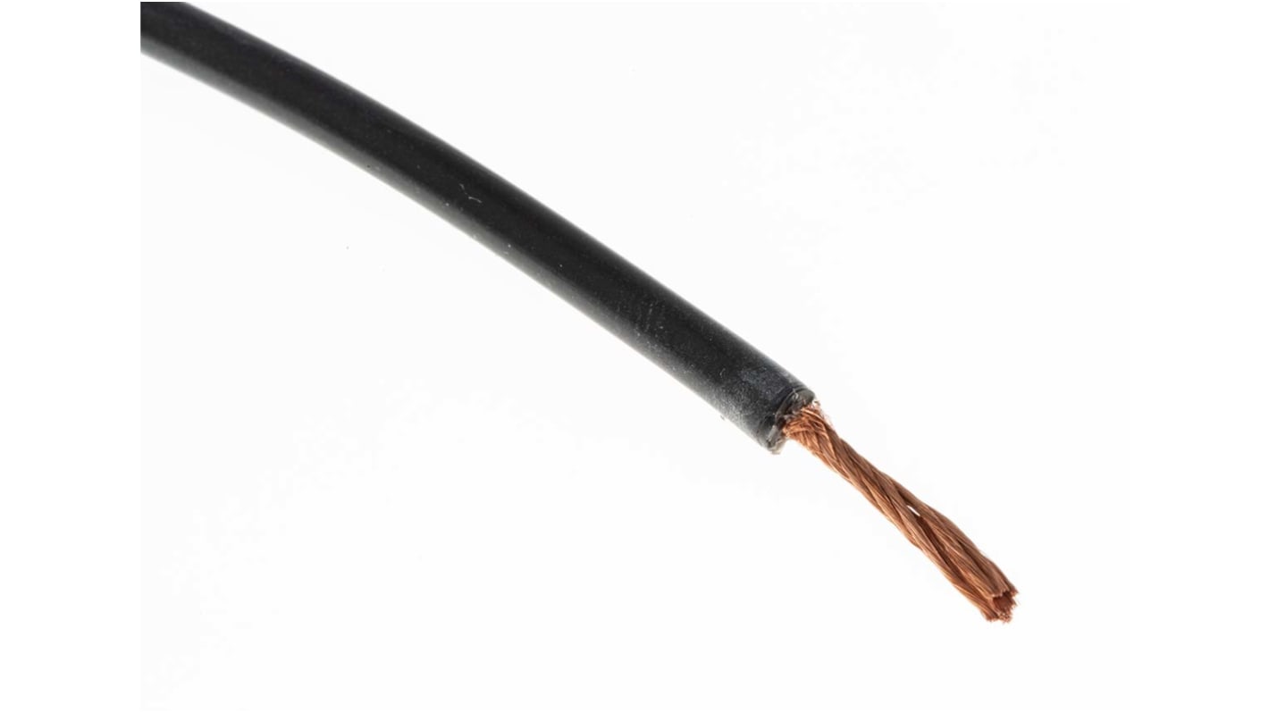 Hew Heinz Eilentropp SIFF Series Black 1.5 mm² Hook Up Wire, 15 AWG, 392/0.07 mm, 20m, Silicone Insulation