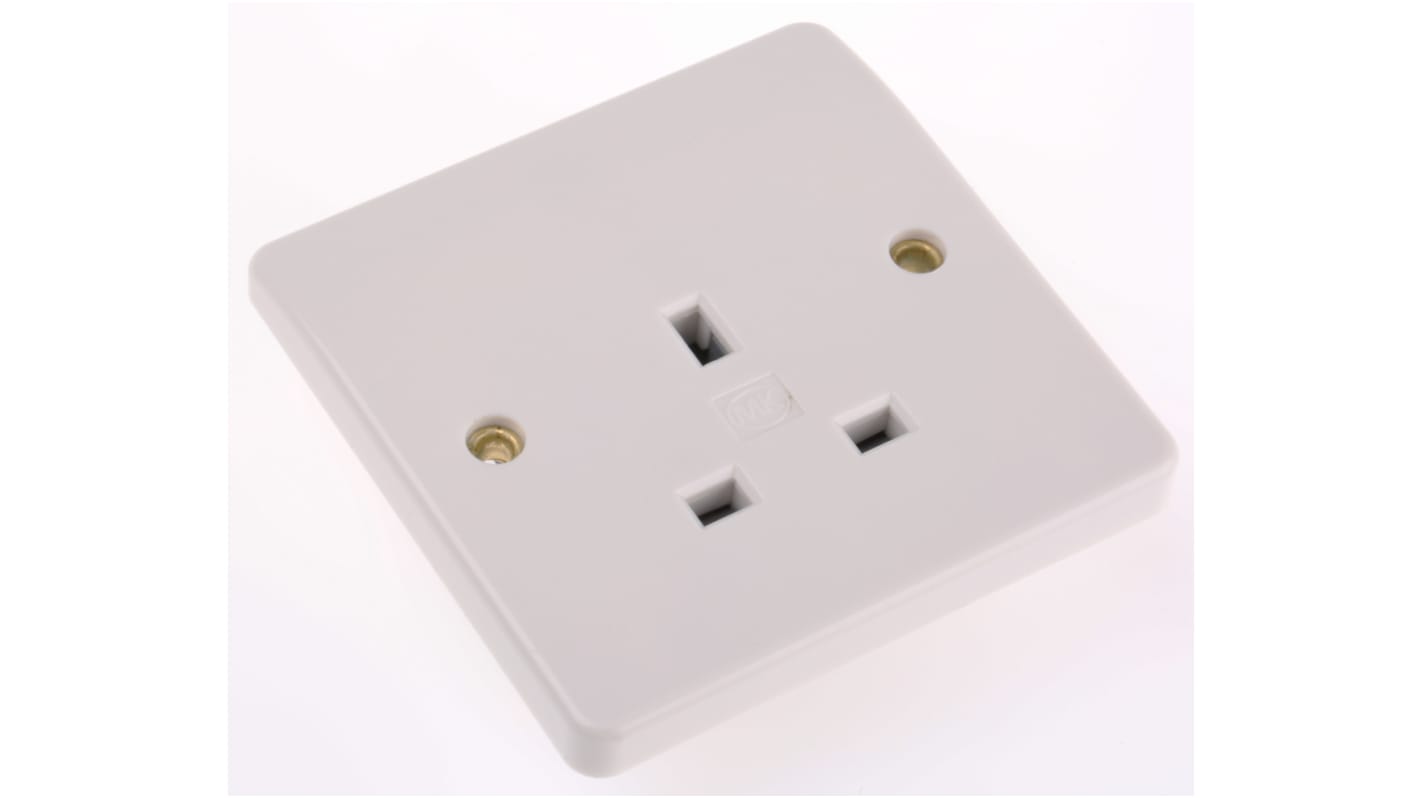 MK Electric 英标插座, 1位, 嵌入式安装, 室内使用, 13A, 230 V, 白色, Logic Plus系列