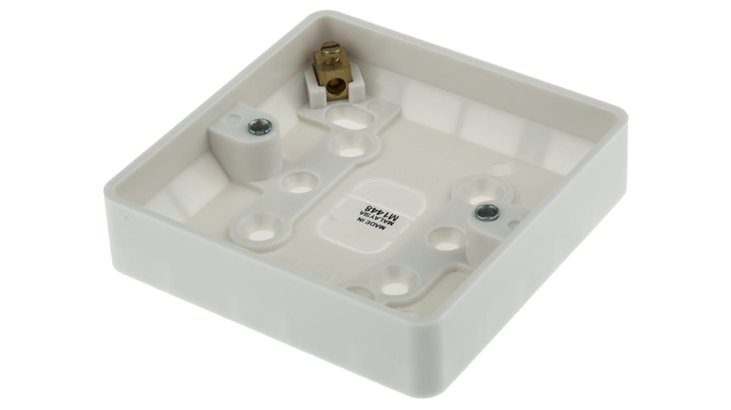 MK Electric 底盒, IP20, 87 x 87 x 16mm, 白色, Logic Plus系列