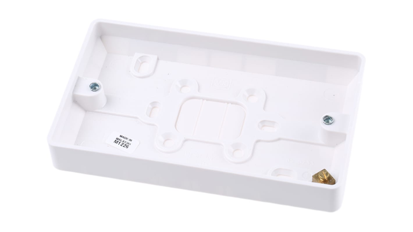 MK Electric 两位底盒, IP20, 148 x 87 x 16mm, 白色, Logic Plus系列