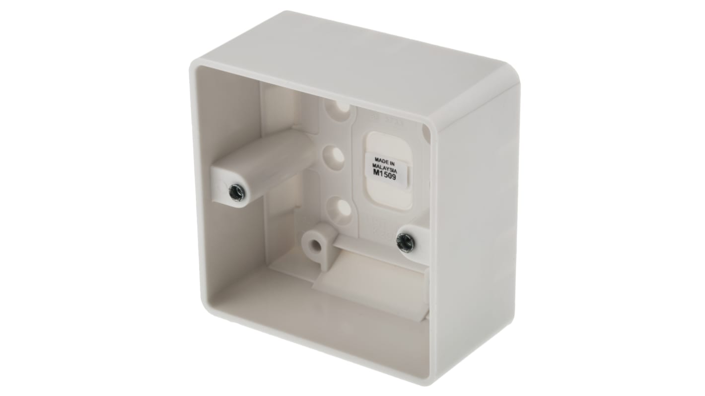 MK Electric 底盒, IP20, 87 x 87 x 40mm, 白色, Logic Plus系列