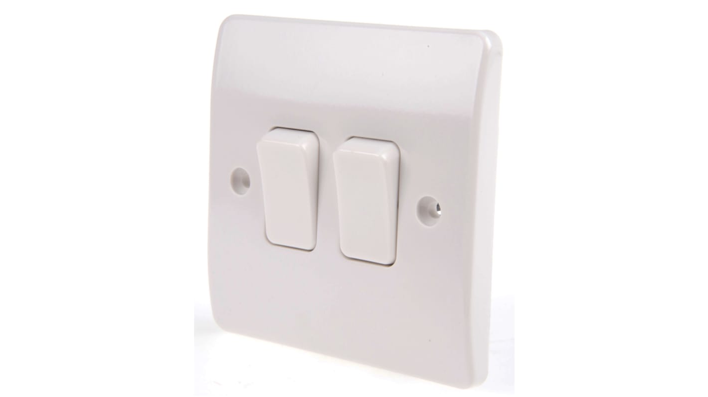 Interrruptor, Blanco, Montaje Enrasado, IP2X, MK Electric K4872 WHI