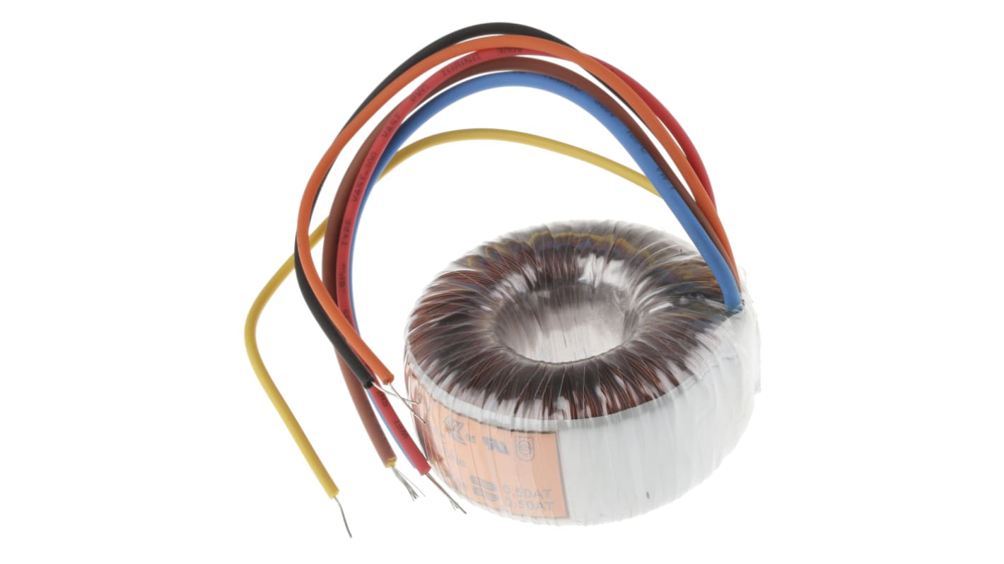8888 环形变压器, 15VA, 初级230V 交流, 次级2 x 15V 交流, 500mA, 2输出, Φ60mm