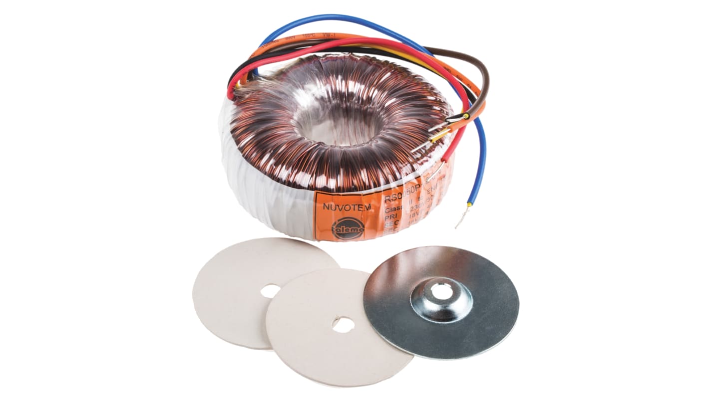 Nuvotem Talema トロイダルトランス,1次：230V ac,2次：2 x 18V ac,電力：50VA 0050P1-2-018
