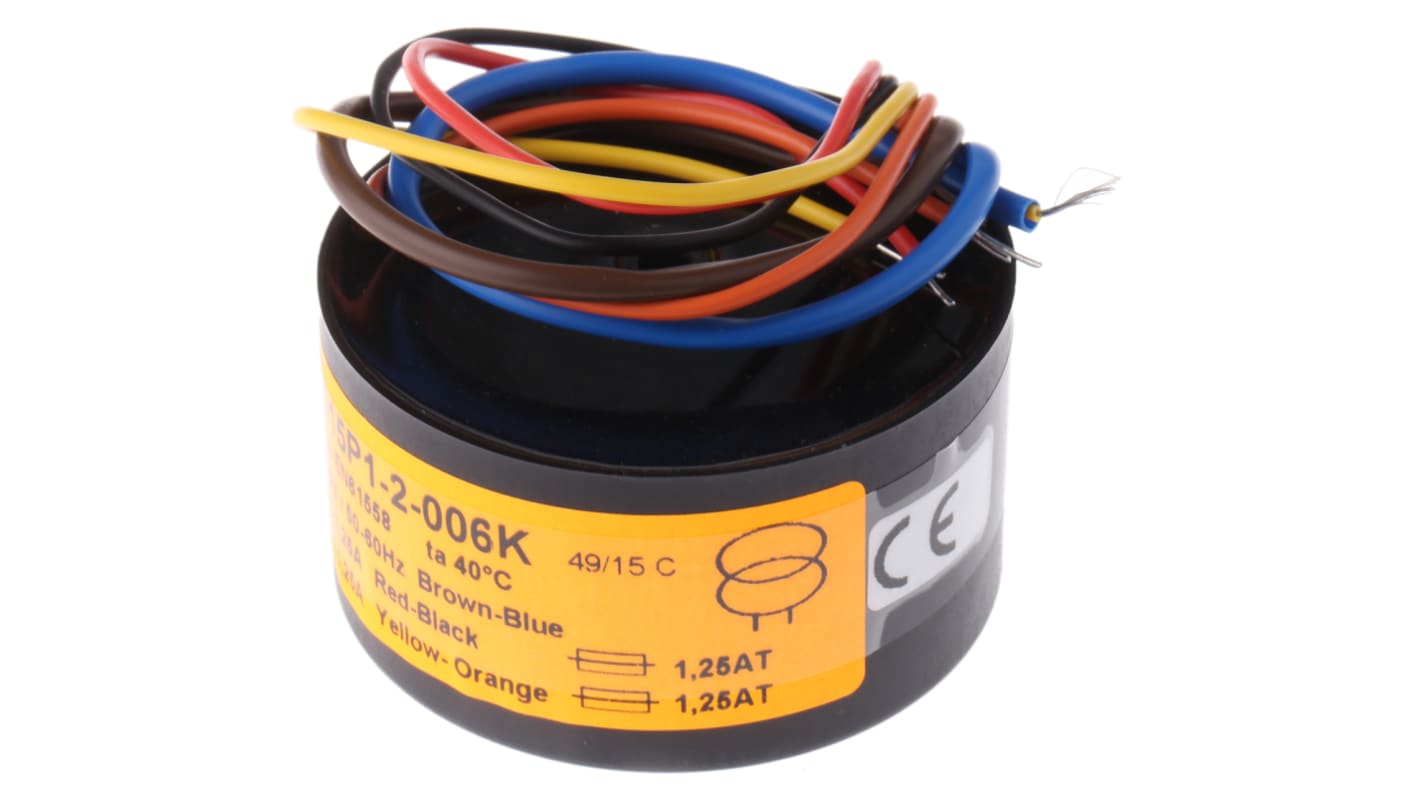 Nuvotem Talema 230V ac, 2 x 6V ac Toroidal Transformer, 15VA 2 Output