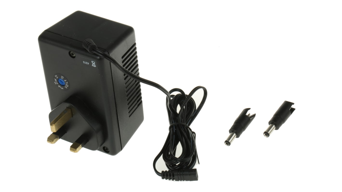 Mascot 7.5W Plug-In AC/DC Adapter 15V dc Output, 500 → 800mA Output