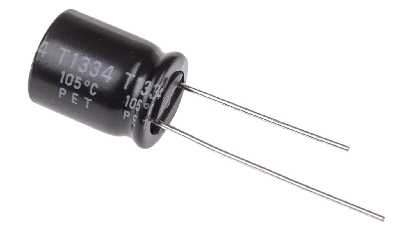 Rubycon YXF, THT Aluminium-Elektrolyt Kondensator 470μF ±20% / 16V dc, Ø 10mm x 12.5mm, bis 105°C