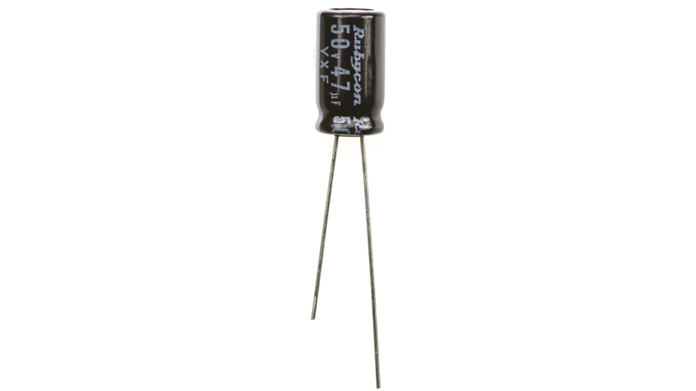 50YXF47M6.3X11 | ルビコン 47μF,50V dc コンデンサ, ラジアル