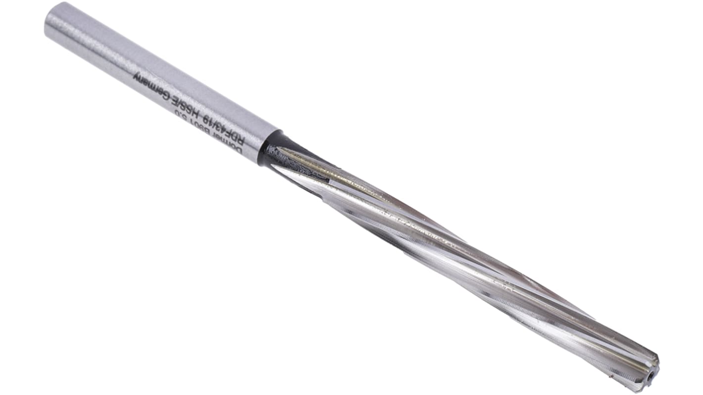 Dormer Straight Shank Reamer Bit, 5mm Diameter, Spiral Flute, 87 mm Overall