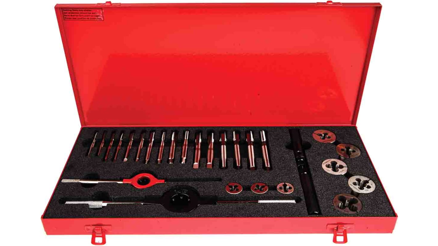 L120 4M | Dormer 19-Piece HSS Thread Tap & Die Set, M5 - M12 Taps, M5 - M12 Dies | RS L120 4M | Dormer 19-Piece HSS Thread Tap & Die Set, M5 - M12 Taps, M5 - M12 Dies | RS