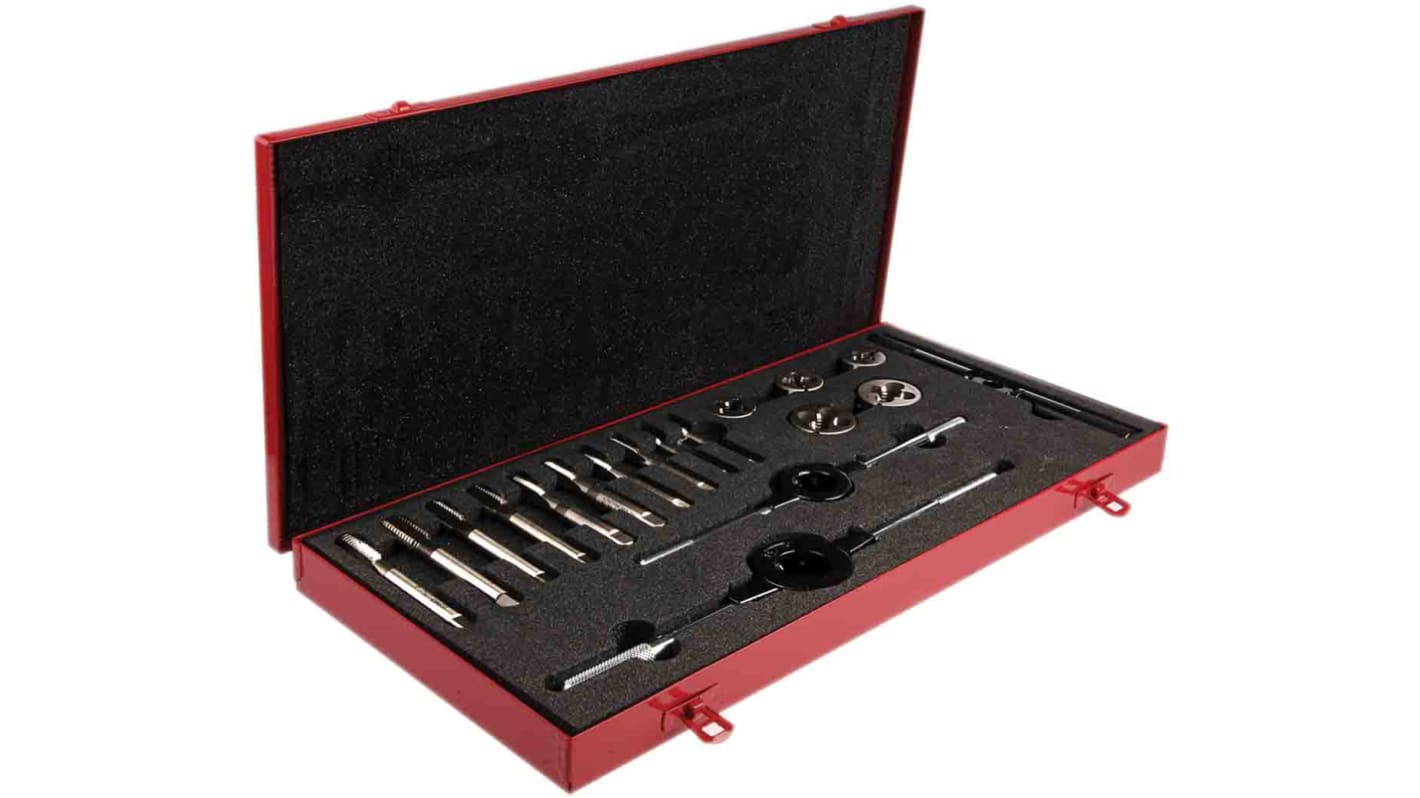 Set per filettatura Dormer L120 30UNC Maschio manuale, 18 pezzi, HSS
