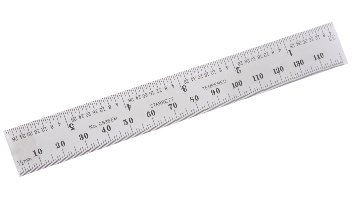 Starrett 150mm Steel Imperial, Metric Ruler