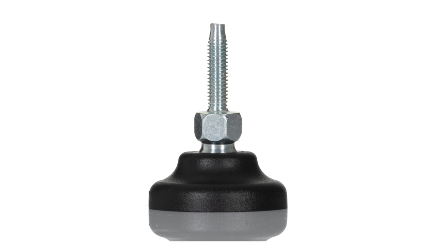 RS PRO M6 40mm Dia. Polyamide Adjustable Foot, 500kg Static Load Capacity 30° Tilt Angle