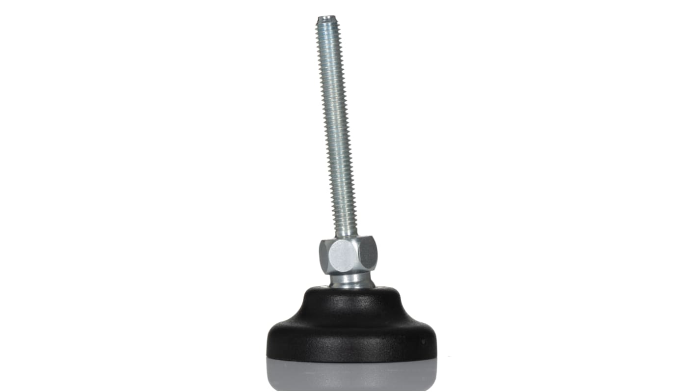 Pie ajustable RS PRO con almohadilla de Poliamida de Ø 40mm, rosca M6 x 50mm, carga máx. 500kg, ángulo 30°