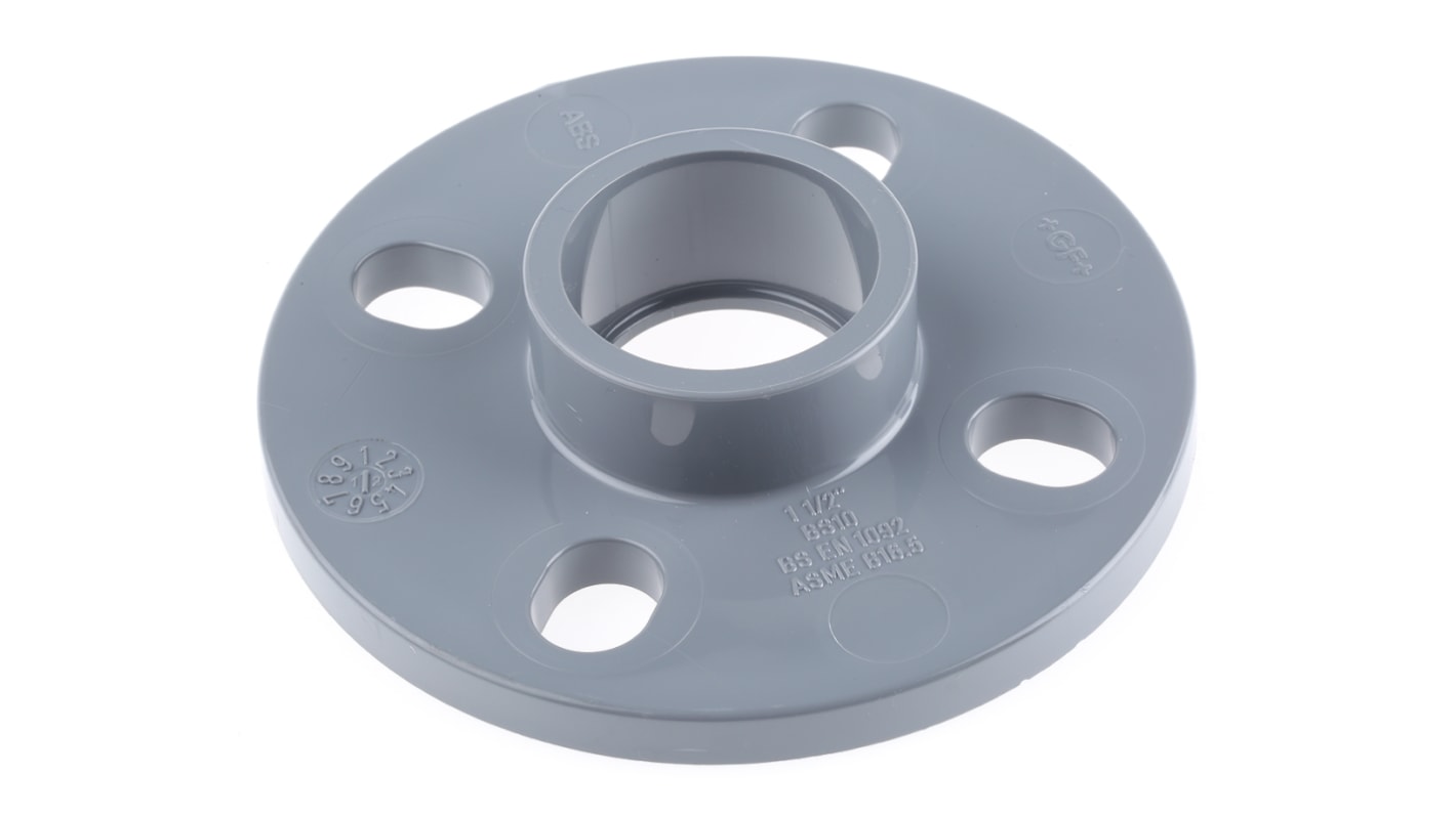 Georg Fischer Plastic Pipe Fitting Full Face Flange, 1 1/2in