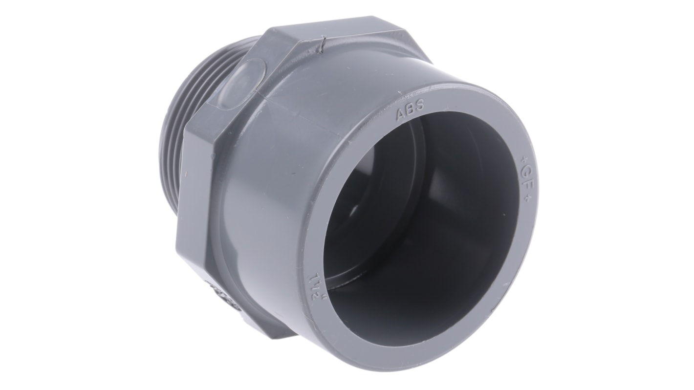 Georg Fischer Plastic Pipe Fitting, Straight Threaded Adapter, R 1 1/2in 1-1/2in