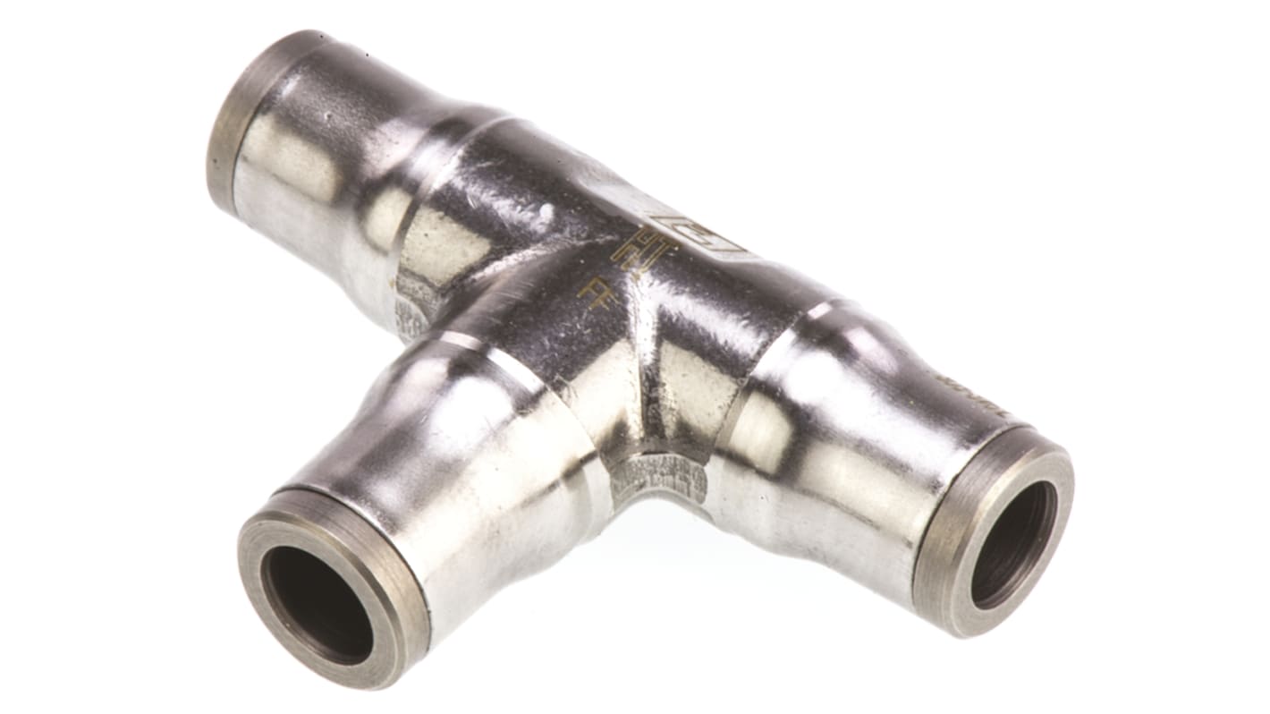 Legris LF3800 Series Tee Tube-to-Tube Adaptor Push In 6 mm, Push In 6 mm to Push In 6 mm, Tube-to-Tube Connection Style