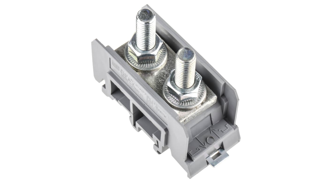 Entrelec SNA Series Grey Feed Through Terminal Block, 50mm², Single-Level, Bolt Termination