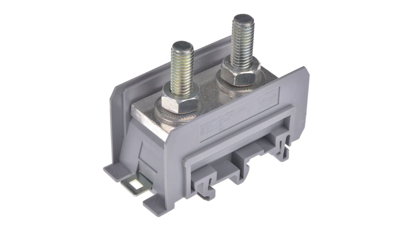 Entrelec SNA Series Grey DIN Rail Terminal Block, 70mm², Single-Level, Bolt Termination