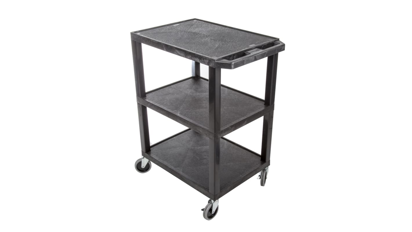 RS PRO 3 Shelf PE Trolley, 610 x 460mm, 150kg Load