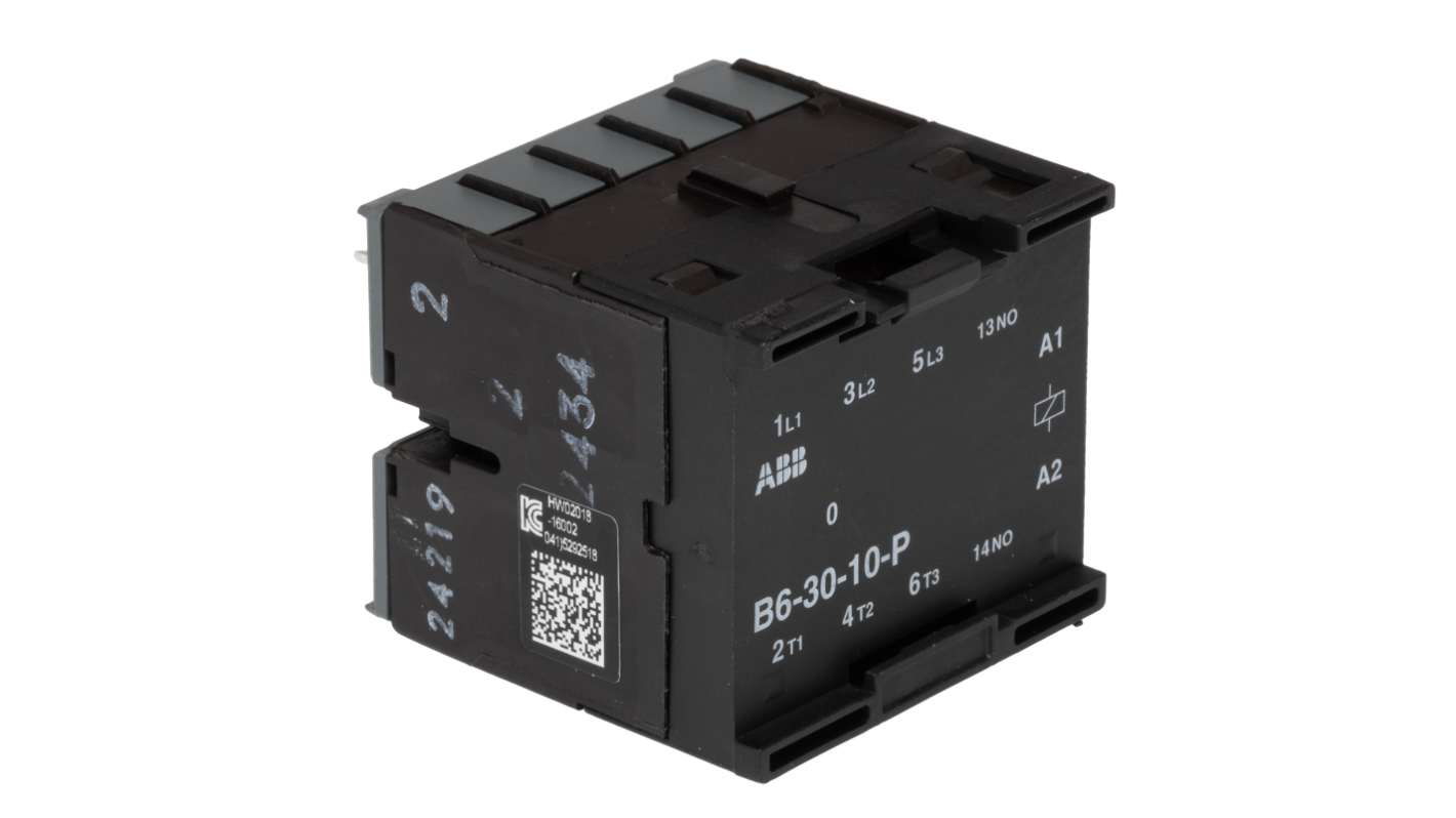 Stycznik 220 → 240 V. ABB styki: 3 4 kW 12 A 3NO Szyna DIN GJL1211009R8100 B6-30-10-P 220-240V AC