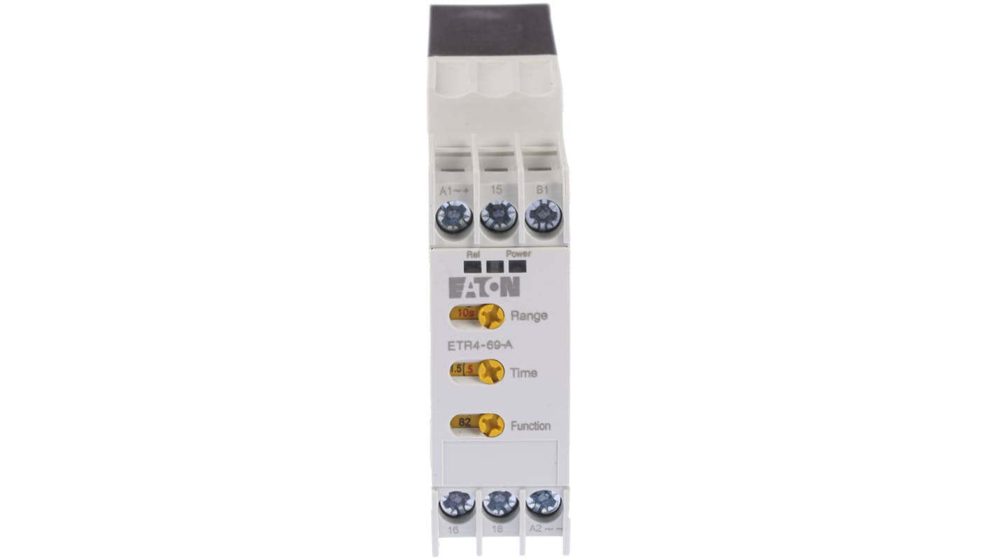 Eaton DIN Rail Mount Timer Relay, 24 → 240V ac/dc, 1-Contact, 0.05s → 100h, SPDT