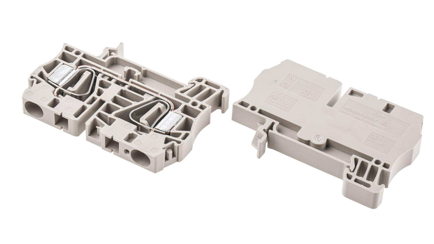 Weidmuller 1608620000 ZDU Series Brown, 6mm², Single-Level, Clamp Termination