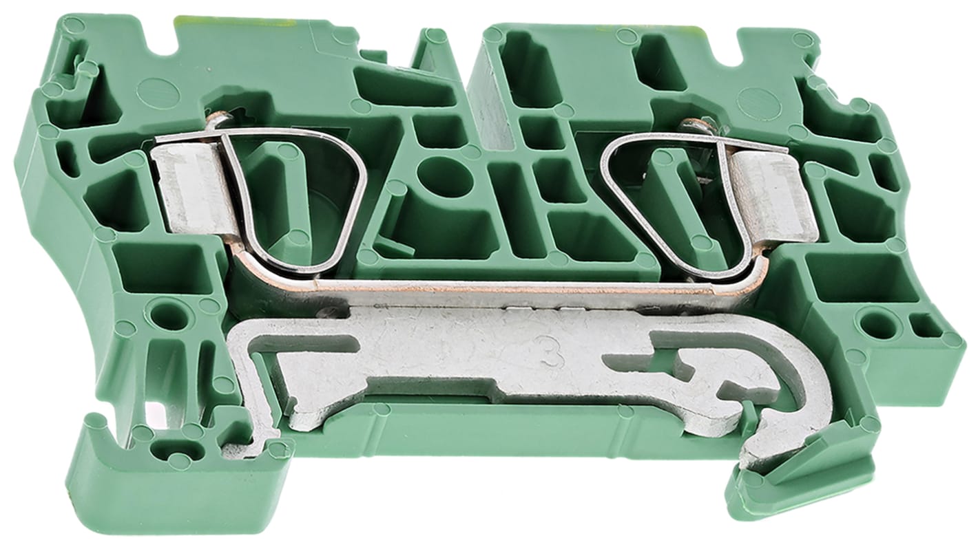 Morsettiera di terra Weidmuller, 2 vie, 26 → 10 AWG, Guida DIN ZPE4