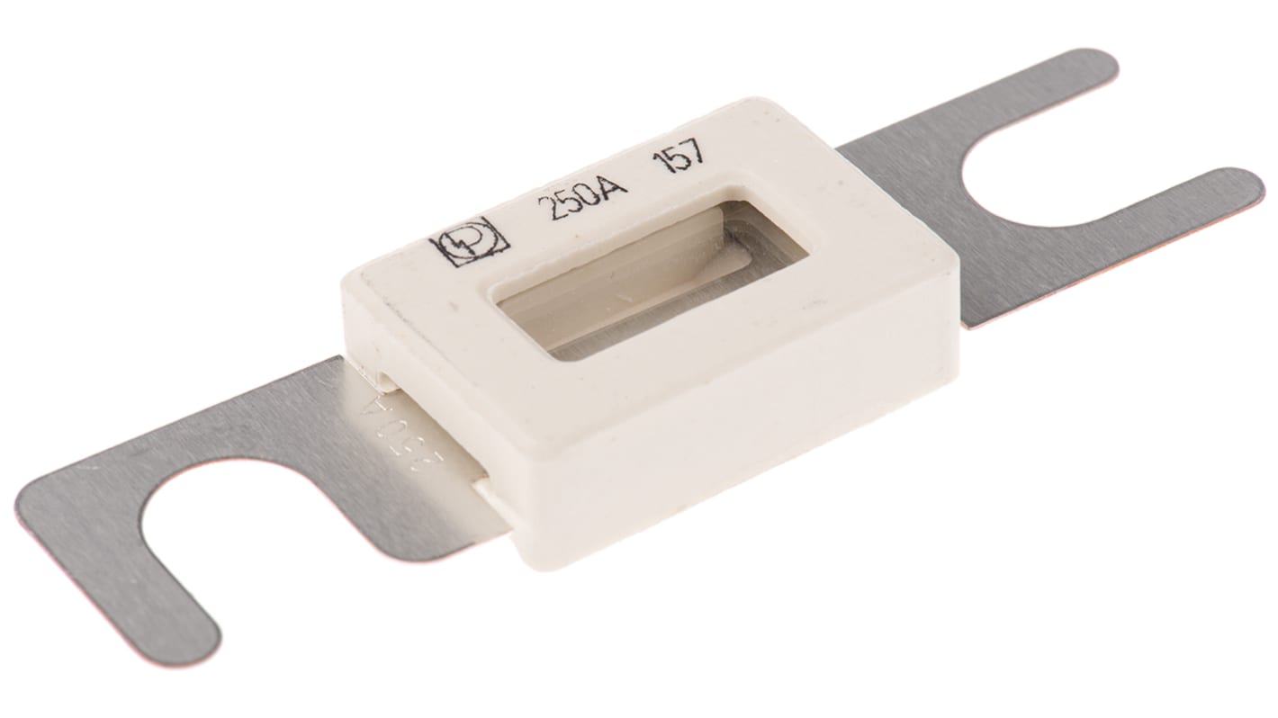 Littelfuse 保险丝条汽车保险丝, 250A, 80V 直流, F熔断, 灰色，白色, 陶瓷主体