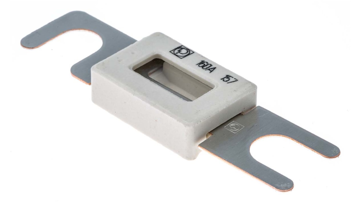 Littelfuse 保险丝条汽车保险丝, 160A, 48V 直流, F熔断, 灰色，白色, 陶瓷主体